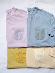 [Melted Cream Ice Cream] Summer Four-Color Pocket Color Contrast Patchwork Basic Pure Cotton Short Sleeve T-shirt