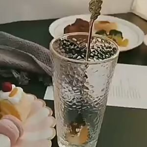 Muông cà phê cán dài inox dày họa tiêt bông hồng -  Muỗng Trà  - Thìa Kem Phong Cách  - muong kem - muong coffe - muỗng inox