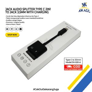 [KN ACC] TYPE C JACK AUDIO SPLITTER CONVERTER CHARGING 2IN1 JH020A