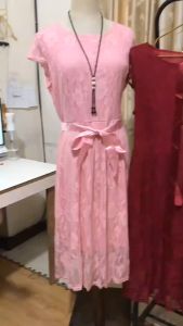 3042 FannyfashionshopPh Casual Elegant Off Shoulder Lace Women Fashion Dress Fit Large With Necklace