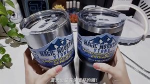 Stainless steel tumbler with straw Coffee Mug Hot and Cold Leak-Proof Car Mug 900ML/30OZ