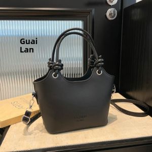 Chic Blue Vintage Womens Bag 2025 Trend Versatile Texture Handbag Single Shoulder Slant Cross Bucket Bag Original Design Summer Youth Daily PU Leather Solid Color