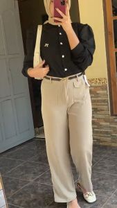 Giovanno Store Fashion Pants Highwaist Oro Knit Premium Ukuran MLXLXXL Jumbo Terbaru Celana Highwaist Oro Pants Bahan Knit Premium Kekinian