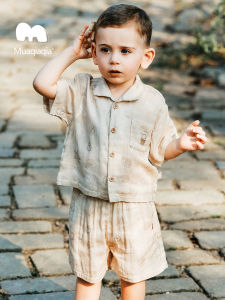 mua qiaqia | Breathable Cotton Gauze Summer Kids Shorts Set