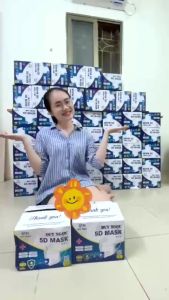 Khẩu trang 5D kháng khuẩn Duy Ngọc thùng 100 chiếc khẩu trang dùng 1 lần