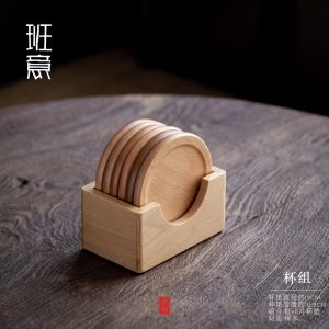 จานรองแก้วชาไม้หินดำ North America สำหรับงานฝีมือชา Kung Fu จานรองแก้วชาแบบกันความร้อนแบบแยกส่วน