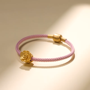 Chow Sang Sang 周生生 Charme 999 Gold Rose Charm for Women 95805C  (Bracelet Not Included)