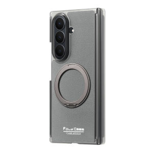 Hinge Protection Leather Case With Stand For Samsung Galaxy Z Fold 8 Ultra Wide 7 6 5 4 360 Rotation Bracket Magnet Phone Cover