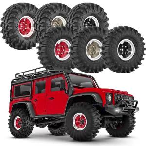 RCMMTING 4pcs 1.3 (70/72mm) Rubber Tire Beadlock Wheel Rims Set for 1/24 1/18 Axial SCX24 AX24 FMS FCX24 FCX18 TRX4M Ascent-18
