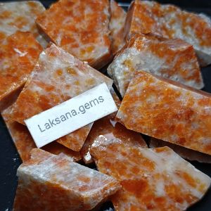 Batu Orange Calcite Salmon Langka/ Lempengan Batu Orange Calcite Unik / Bahan Hq