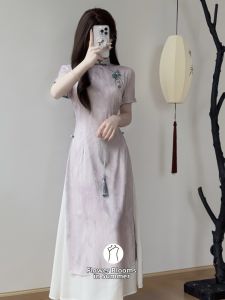 Purple New Chinese Style Qipao Dress Young Graceful