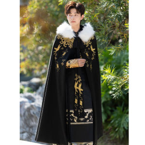 New Chinese Style Mens Hanfu Shirt And Pants Set Spring Autumn Season Couples Clothing National Trend Horse Tunic Top