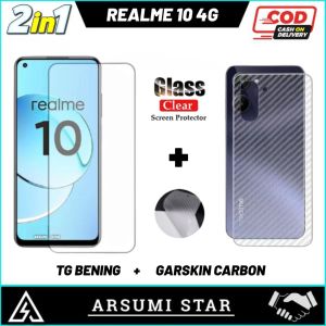 PROMO PAKET MURAH 2 IN 1 TEMPERED GLASS CERAMIC MATTE ANTI SPY REALME 10 4G TG ANTI GORES LAYAR CERAMIC MATTE ANTI SPY + GARSKIN CARBON 3D