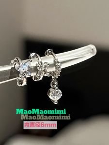 Mini Fur Earrings Cold Style Inner Embedded Zirconia Titanium Steel Fashion Jewelry Womens Alloy Embedded Artificial Gem