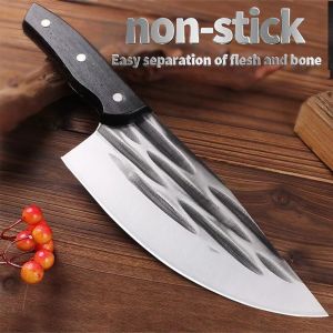Japanese Kitchen Knife Traditional Chefs Chopper Cooking Knives Forged Fish Head Chop Bone Knife Kitchen Hand Forged Meat Cleaver Traditional Handmade Forged Kitchen Knife
