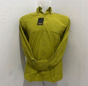 Fusco - Kemeja Formal Reguler Warna Lemon✓ Kemeja Pria Polos Lengan Panjang
