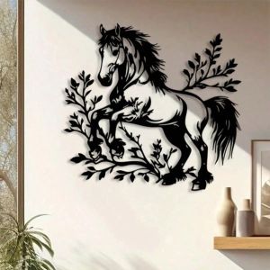 CIFbuy | Tượng Điêu Khắc Ngựa Phi Nước Đại Bằng Kim Loại Phong Cách Rustic Trang Trí Nhà Nông Thôn Trong Nhà Ngoài Trời