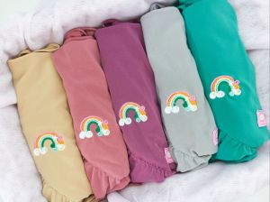 (COD) Pelangi Hijab "Kids" Jilbab Bordir Rainbow Anak Kerudung Ped Rempel Tali Bergo TK SD Tanggung