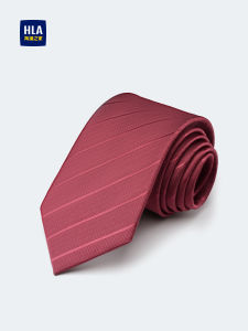 HLA | Wine Red Easy-on Zipper Design Business And Wedding Tie