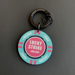 New Lucky Ceramic Casino Chip Car Keychain Mens Birthday Gift American Style Pendant Ornament Creative Festival Supplies