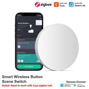 Tuya ZigBee Wireless Scene Switch Push Button Automation Scenario Controller Battery Powered Intelligent Linkage Smart Devices