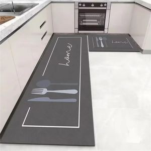 VIKAMA 1/2pcs Kitchen Anti-Slip Floor Mat Washable Bedroom Long Strip Bedside Carpet Bathroom Entrance Door Mat Home Decoration