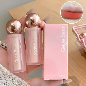 Gege Bear Velvet Matte Lip Mud นุ่ม เม็ดสีสูงเพื่อการสวมใส่ที่ยาวนาน และสีลิปคัลเลอร์ Velvet Matte Finish ที่สดใส