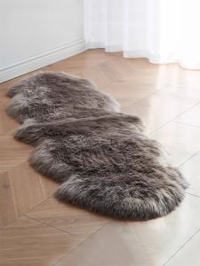 High-End Wool Carpet Whole Piece for Living Room Bedroom Sofa Long Hair Rug Sheepskin Pad Modern Simple Style Home Use