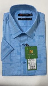 Sơ Mi Tay Ngắn Màu Xanh Lam Form Tailor Fit Chống Nhăn Lai Ngang - Áo Nam Khatoco