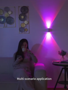 RGB Gradient LED Night Light with Motion Sensor Wall Lamp Rechargeable Ambient Light Dimmable Indoor Lights Magnetic Step Lamp