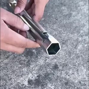 Dual-Headed Hexagonal Pipe Wrench for Anion Bars and Water Heaters: Ideal for Removing Wrenches from Sinks Bathroom Faucets