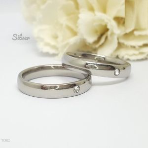 OBRAL CUCI GUDANG!!! Cincin Titanium Couple Silver Aksesoris Fashion Perhiasan Anti Karat - TC005