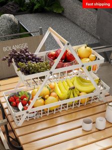 Luxury Multi-layer Fruit Basket Candy Box Dry Fruit Storage Basket Living Room Tea Table Snack Display Plate Home Use Dishware
