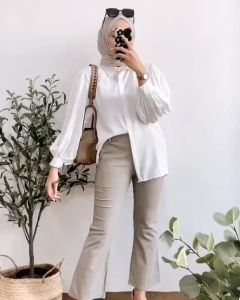 Cutbray Basic Pants Celana Wanita Katun Twill Premium Semi Stretch