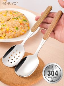 HUYO | Large Mouth Soup and Rice Stainless Steel Serving Spoon