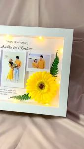 FRAME 3D BUNGA MATAHARI UKURAN 21X30 /KADO ULANG TAHUN/KADO WISUDA/ PIGURA FOTO 2030002