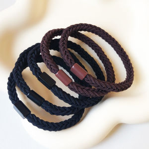 High Elasticity Braided Hair Ties Womens Hair Bands Durable Leather Covers Simple Design Hair Rings Fresh 2023 New Style
