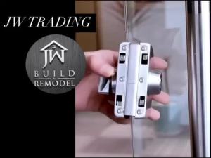 Glass Door Stainless Steel SUS304 Lock with Key - Easy DIY (Chrome Silver/ Chrome Black) 8 - 12mm Tempered Glass