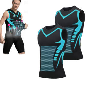 เสื้อกั๊กไหล่แห้งเร็วของผู้ชาย เสื้อกั๊กกีฬากระชับสุดยืดหยุ่น ดูดซับเหงื่อ วิ่ง ฟิตเนส