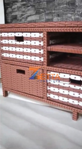 BUFET MEJA TV 43 Inci Rotan Sintetis Rak Lemari Laci Buffet Minimalis Serbaguna Modern Estetik Murah