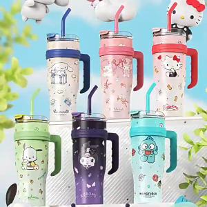 🔥SG LOCAL STOCK🔥1200ml Sanrio Portable Tumbler With Handle Stainless Steel Thermos Flask Cartoon Characters Insulated Va