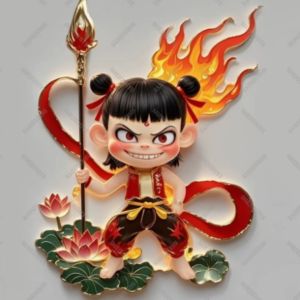 คริลิแบนตู้เย็นสติ๊กเกอร์ คริลิแบนตู้เย็นสติ๊กเกอร์ NeZha 2 หล่ออะนิเมะ Figurines อะ สําหรับตกแต่งกระเป๋าเดินทาง iPad