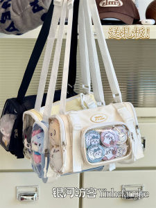 Casual Crossbody Phone Bag for Girls Lightweight Nylon Zipper Closure Soft Shape Korean Style Galaxy Visitor Brand Leisure Bag