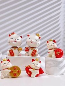 ตุ๊กตาแมวมงคล งานเรซิน แมวนำโชค แมวกวักเรียกทรัพย์ ปรับฮวงจุ้ยเสริมความสิริมงคล