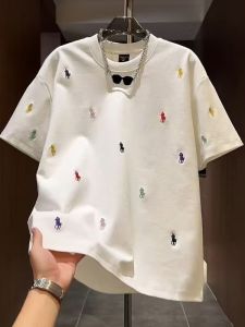 Áo Thun Nam Tay Ngắn Thêu Họa Tiết Động Vật Mùa Hè Thường Ngày Thoáng Khí Thoải Mái Phong Cách Đường Phố Tay Ngắn Cổ Tròn