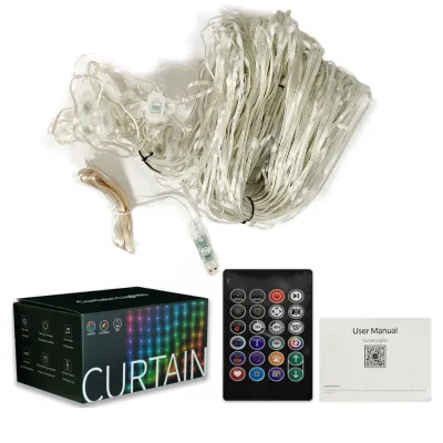 400 LED Smart USB Curtain Lights Colorful Fairy String Lights with DIY Text & PatternsMusic SyncApp Control for Bedroom Decor