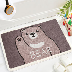 Bathroom Water Absorbent Door Mat Anti Slip Bedroom Entrance Home Carpet Mixed Material Machine Washable Cartoon Pattern Floor Rug