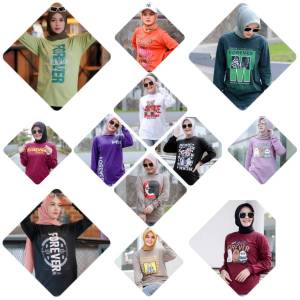 Terlaris Kaos Tunik Hijab Forever Atasan Blouse Wanita Dewasa  Seragam Kaos Oversized Wanita Simpel