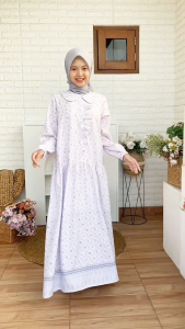 Gamis Anak Perempuan Polycotton Zeya Motif Bunga Adem Nyaman Dress Muslim Cutetrik official store