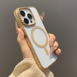 Ultra-Thin Metal Airbag Camera Lens Phone Case Full Cover Anti-Fall Protection for Apple 16Promax iPhone 16P Transparent Shell